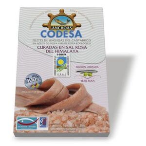 Anchoa filete cantábrico aceite ecológico curadas con sal rosa del Himalaya Codesa